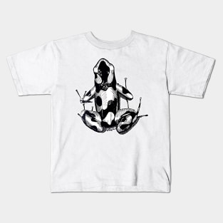 Poison Dart Frog -- Black and White Kids T-Shirt